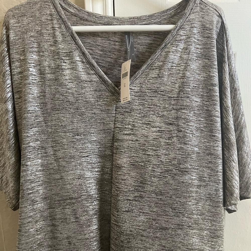 Women’s Anthropologie Silver Shimmer Top Size XL